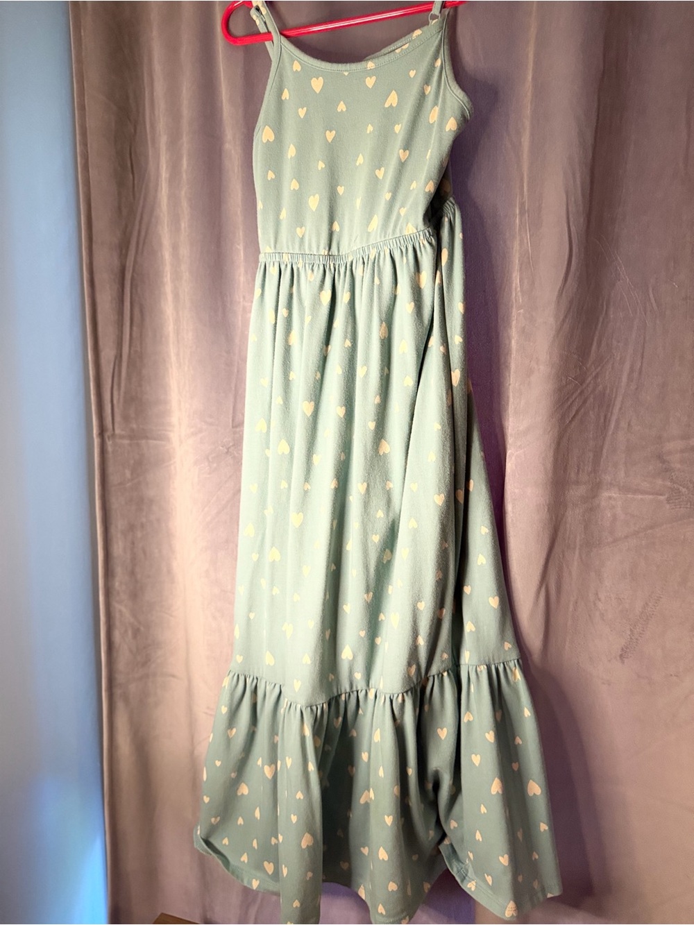 Cat & Jack Mint Green Heart-Print Maxi Dress